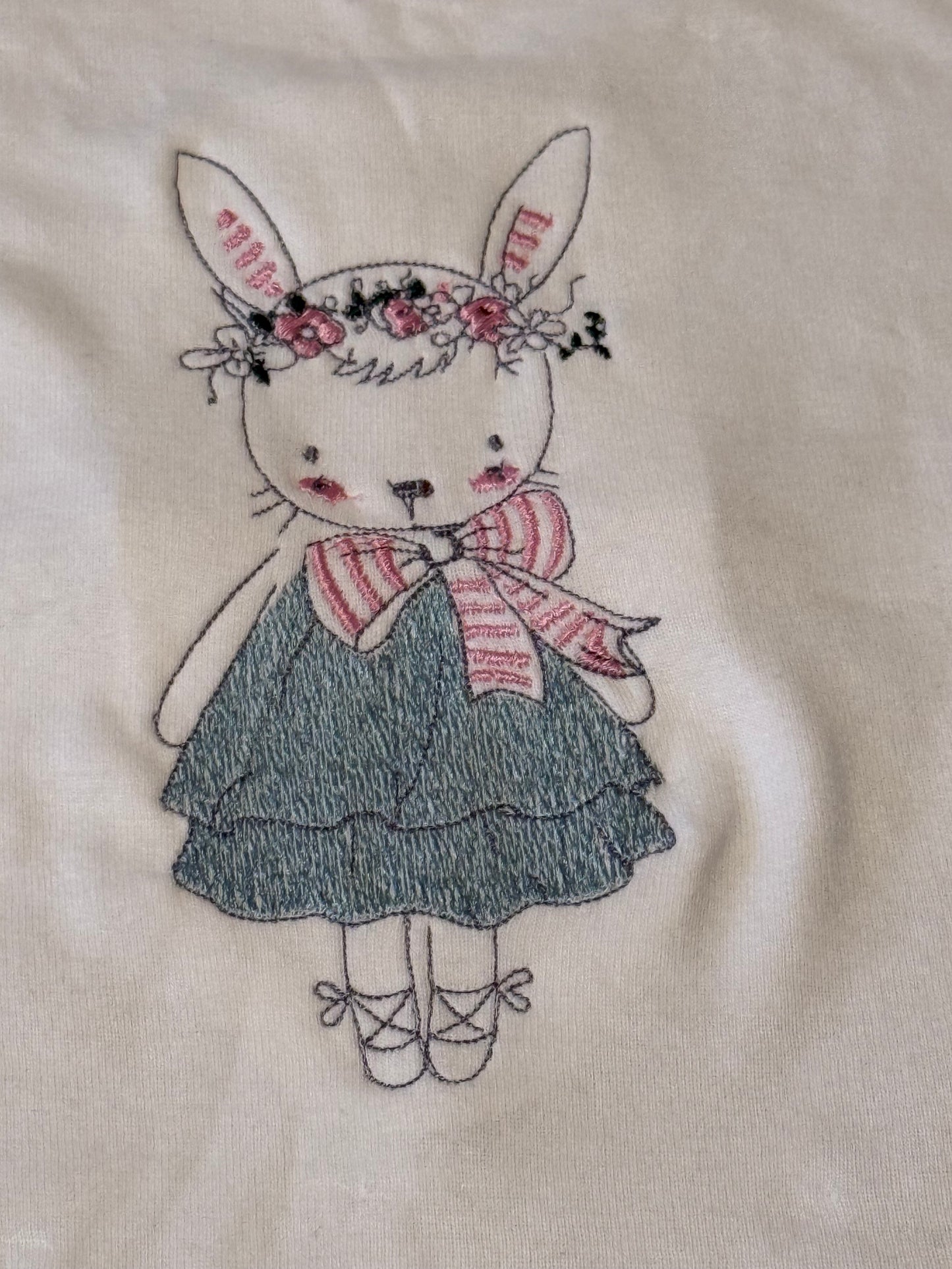 Girls Toddler Embroidered Bunny Tee