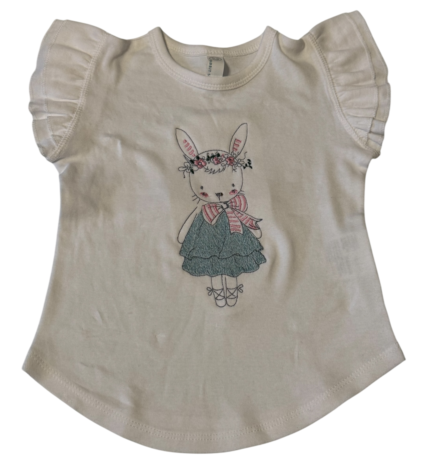 Girls Toddler Embroidered Bunny Tee