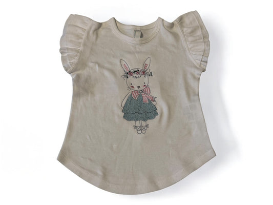 Girls Toddler Embroidered Bunny Tee