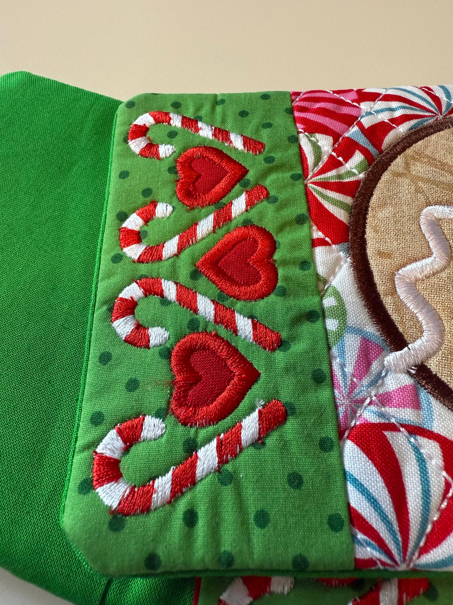 Gingerbread Embroidered Mug Rug