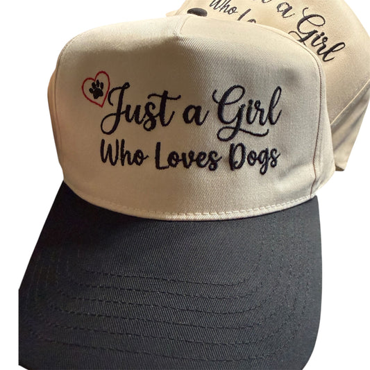 Just a Girl Who Loves Dogs Embroidered Trucker Cap