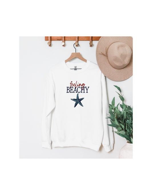 Feeling Beachy Embroidered Crewneck Sweatshirt
